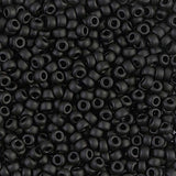 Miyuki Round Seed Bead Size 8/0 22G Matte Black
