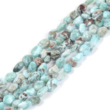 Natural Larimar Pebble Freeform Loose Beads 15 Inch for DIY Jewelry Making Beads