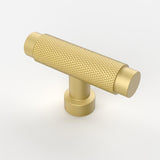 Asidrama 10 Pack Knurled Brushed Gold Kitchen Cabinet Knobs Dresser Knobs Drawer Knobs Single Hole Cabinet T Bar Pull Handles fo