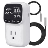 COMYAN Temperature Controlled Outlet , 15A/1800W Digital Thermostat Outlet, Cyclic Timing/Countdown, -40?~210? VA Display Heatin