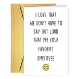 CTVSPC Funny Bosss Day Card for Boss Men Women, Bosss Day Gift for Employer Leader Manager Mentor From Employee Staff, I Love