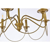 Elegant Lighting Living District Westley 6 Lights Pendant In Brass