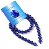 Risyfjew 50PCS 8mm Natural Lapis Lazuli Beads Gemstone Round Loose Beads for Jewelry Making Chakra Crystal Stone Beads for Brace