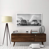Ocean Waves Breaking On Vintage Beauties (Bw)-Paper Art-62,,X32,,