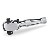 Powerbuilt Stubby Ratchet, Dual Head Ratchet, 1/4 Inch and 3/8 Inch Drive, Reversible Switch, 72 Tooth, Small Tight Space - 6409