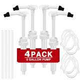 4 Pack 30cc Pump for Large Gallon Bucket, 5 Gallon Pump Dispenser 38-400, Cap Included to Avoid Dripping, with 50cm Extended Tub