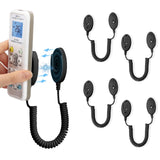 4-Pack Magnetic Remote Control Holders with Spring Ropes - Safely Secure Remotes & Small Items, Wall-Mount with Adhesive, Anti-L