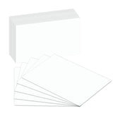 Blank Index Flash Note Cards | 80lb Heavyweight Thick White Cover Stock. 100 Cards Per Pack | 5 x 8