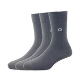 Peter England MenS Cotton Full Length Socks (Pack Of 3) Dark Grey