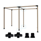 Pergola Bracket Kit 4x4, 2pcs 4-Way Heavy Duty Corner Bracket and 2pcs Base, Used to Connect Extended Pavilion Wooden Beams, for