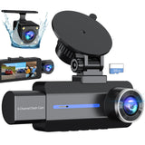 BAEASU Dash Cam Front and Rear 2.5K/1440P, 3 Channel Dash Camera for Cars Dash Cam Front Rear and Inside with 32GB Card, 3.16 I