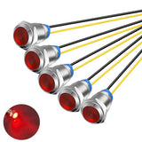 Gebildet 5pcs 10mm LED Metal Indicator Light 110V-220V AC Waterproof Signal Lamp (Red)