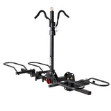 Young 200 lbs. Capacity Hitch Mounted 2-Bike Rack with Lock for Standard, Mountain, Fat Tire Bikes, fit Car, SUV, Van, RV, Trail