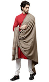 Weavers Villa Men'S Kullu Design Wool Blend Lohi/Shawl, 120Cm X 240Cm Dark Grey Large