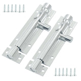 BokWin 2 Pcs 3 Inch Door Latch Lock Slide Bolt Solid Aluminium Door Barrel Bolts Latches Security Sliding Latch Lock with 12 Scr