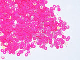 The Design Cart 3 mm Hot Pink Lustre Circular Plastic Sequins Sitara for Embroidery, Embellishing Handbags, Apparels, Art Craft