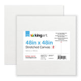 KINGART Stretched White Canvas Set - Square, 48x48 Inch, 2-Pack - 100% Cotton, Triple Gesso Primed - 5/8 Profile Back-Stapled Ar