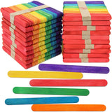 CraftySticks- 1000 Pack 4.5 Inch Multi Color Rainbow Popsicle Sticks, Wood Craft Sticks for Crafts, Learning and STEM Basics