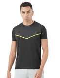 Pumpd Athleisure Mens Stylish T-Shirt For Gym -Drytech Anti-Odor Lightweight Soft Seams Uv Protect,Whacky Black,Whacky Black,S