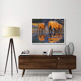 African Elephants, Okavango, Botswana-Paper Art-50,,X38,,