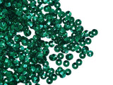 The Design Cart 6 mm Green Round Circular Lustre Plastic Sequins Sitara for Embroidery, Embellishing Handbags, Apparels, Art Cra