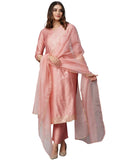 Gosriki Women'S Chanderi Cotton Straight Printed Kurta With Pant & Dupatta (Yoda Peach-Nw-Gs_Xxl_Peach_Xx-Large),Peach,2,B0CHSDR9CD