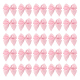 7Rainbows 50pcs 5/8 Boutique Mini Pink Satin Ribbon Bows Flowers Appliques DIY Craft for Sewing Scrapbooking Wedding and Gift