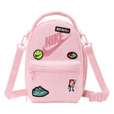 Nike Patch 4L Insulated Lunch Tote, Crossbody Lunch Box Bag with Bottle and Zip Pocket (Soft Pink)
