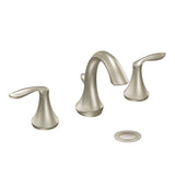 Moen Eva Brushed Nickel TwoHandle HighArc Widespread Bathroom Faucet, Bathroom Faucets for Sink 3 Hole Setup with Drain Trim,