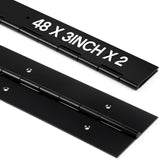 Zonon 2 Pack Heavy Duty Piano Hinge 48'' x 3 '' Width 0.060'' Thick 201 Stainless Steel Continuous Piano Hinge for Cabinet, Door