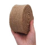 INSPIRELLE 2 Natural Burlap Fabric Roll 10 Yards Jute Ribbon for Gift Wrapping Craft Projects Wedding Decoration Home Decoratio