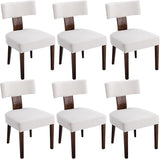 RIVOVA Velvet Dining Chairs Set of 6 Modern Dining Chair with Wood Legs, Upholstered Dining Chairs for Dining Room, Kitchen, Van