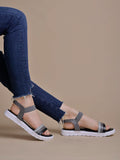 Shoetopia Women'S Flat Sandal-4 Kids Uk (Snd-Time-Black)-Eu37,Black,4,B0D2TX9ZLX