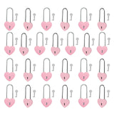 Gradleen 25PCS Pink 3.5 Inches Single Heart Lock with Key,50mm Love Padlock Metal Love Lock for Lovelock Bridge,Jewelry Box,Diar