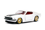 Jada Romans Ford Mustang White with Black Stripes and Red Interior Fast & Furious Movie 1/32 Diecast Model Car