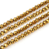 1000pcs Czech Faceted Rondelle Crystal Glass Loose Beads 4mm Small Tiny Spacer Bulk Gold Aurum for DIY Craft Jewelry Making CCR4