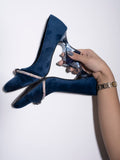 Shoetopia Women & Girls Rhinestone Decor Pointed Toe Stylish Pumps/Monika/Blue/Uk9-Eu42,Blue,9,B0BPCBNG56