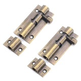 MY MIRONEY Heavy Duty 2 Inch Gate Latch (2 Pack) - Brass Sliding Barrel Bolt Lock for Wooden Fence and Barn Door & Cabinets with