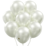 AFTERLOON Biodegradable Balloons 50 pcs Pearlized White 10 Inch Pearl Color, Pearlescent Thickened Extra Strong Latex Helium Flo