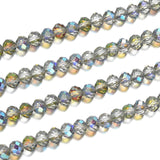 350pcs Czech Faceted Rondelle Crystal Glass Loose Beads 8mm Spacer Bulk Green Red Shimmer for DIY Craft Jewelry Making CCR837