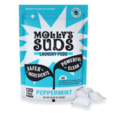 Molly's Suds Laundry Detergent Pods | Clean Detergent for Sensitive Skin | Ultra Concentrated and Stain Fighting | Peppermint -