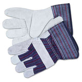 Split Leather Palm Gloves, Gray, CGrade, 21/2 Rubber Safety Cuff, 1Pair, 12010XL