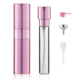 LISAPACK 8ML Brushed Atomizer Perfume Spray Bottle for Travel, Empty Refillable Cologne Dispenser, Portable Sprayer (Pink)