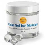 6.4 oz Clear Exhibit Gel for Museum - Removable & Reusable Earthquake Putty with Strong Hold, Adhesive Wax Securing Collectibles