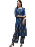 Gosriki Women'S Rayon Regular Kurta And Palazzo (Prush-Blue-Newone_L Large),Blue,,B08VXGQTW4