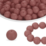 HARFINGTON 65Pcs Silicone Beads 15mm Round Rubber Focal Beads Bulk for Pens Keychain Bracelet Necklace DIY Crafts Making, Brown