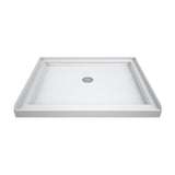 DreamLine SlimLine 32 in. D x 32 in. W x 2 3/4 in. H Center Drain Single Threshold Shower Base in White, DLT1132320