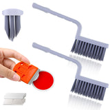 V Shape Grout Cleaner Brush Scraper, Stiff Bristle Grout Cleaning Brushes for Tile Floor, Handheld Grout Scrub Brush Set for Sho