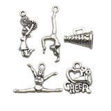 50 PCS Cheerleader Charms Collection, Cheer and School Spirit Gymnastics Girl Pom Girl Love Cheer Jumping Cheerleaders Charms, S