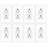8 Pack 15 Amp GFCI Outlet, Self-Test Ground Fault Protector with LED Indicator, Tamper Resistant GFI Electrical Receptacle, ETL